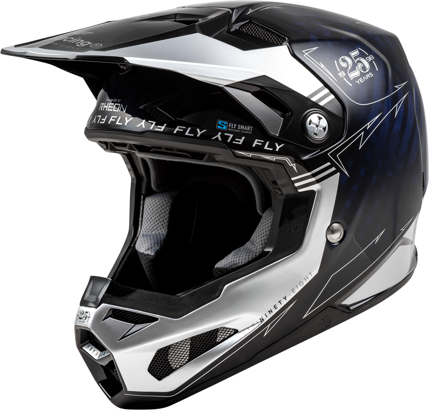 Youth Formula S Carbon Legacy Helmet Blue Carbon/Silver Yl