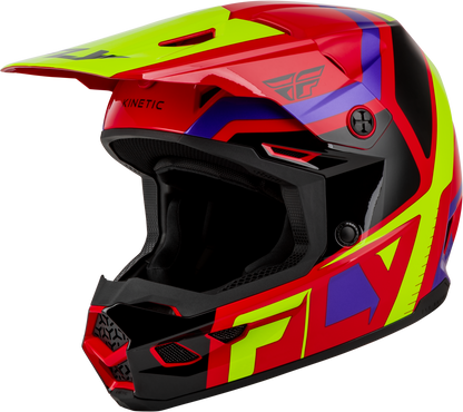 Youth Kinetic Scrap Helmet Red/Hi Vis/Purple/Black Ys
