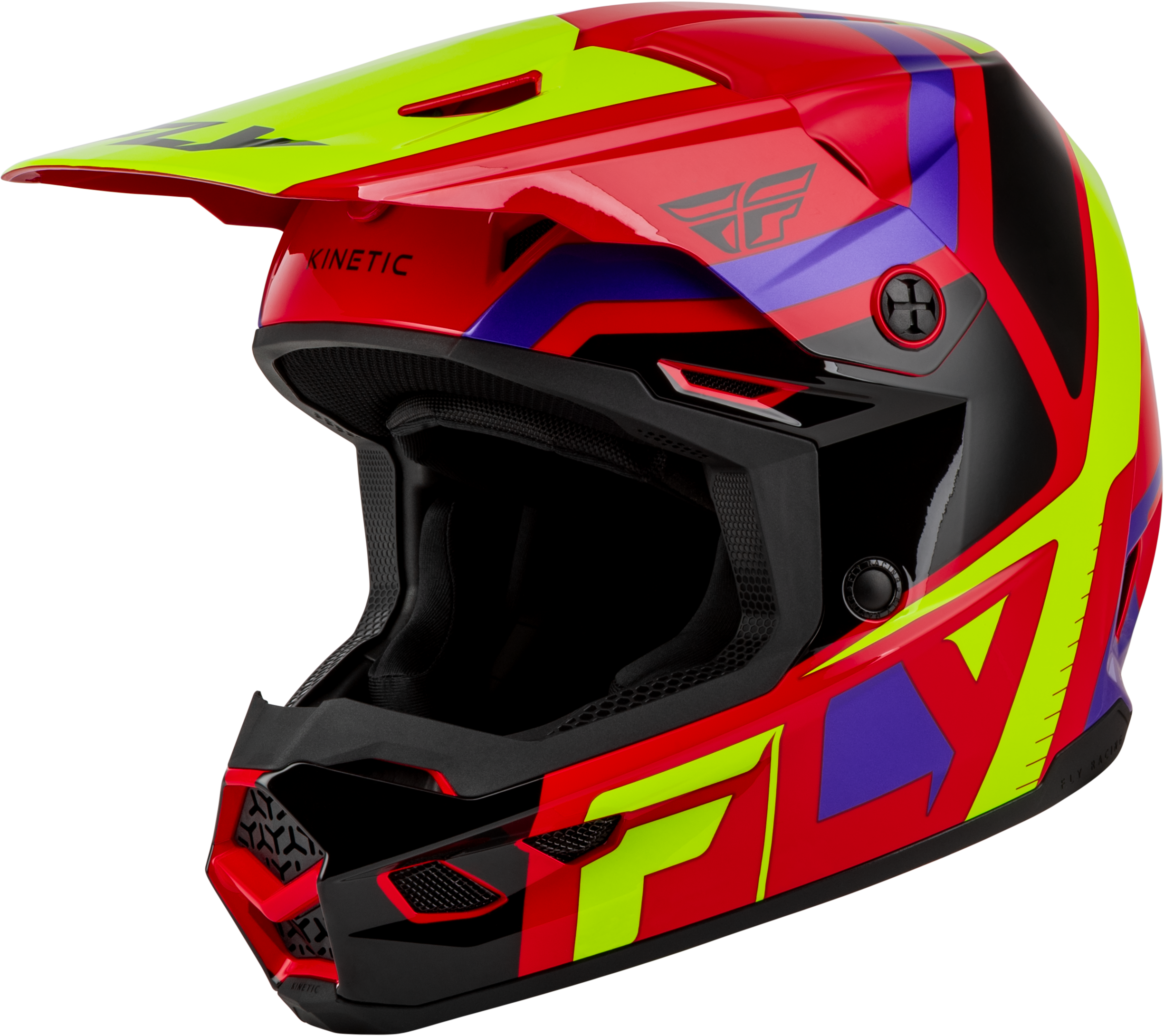 Youth Kinetic Scrap Helmet Red/Hi Vis/Purple/Black Yl