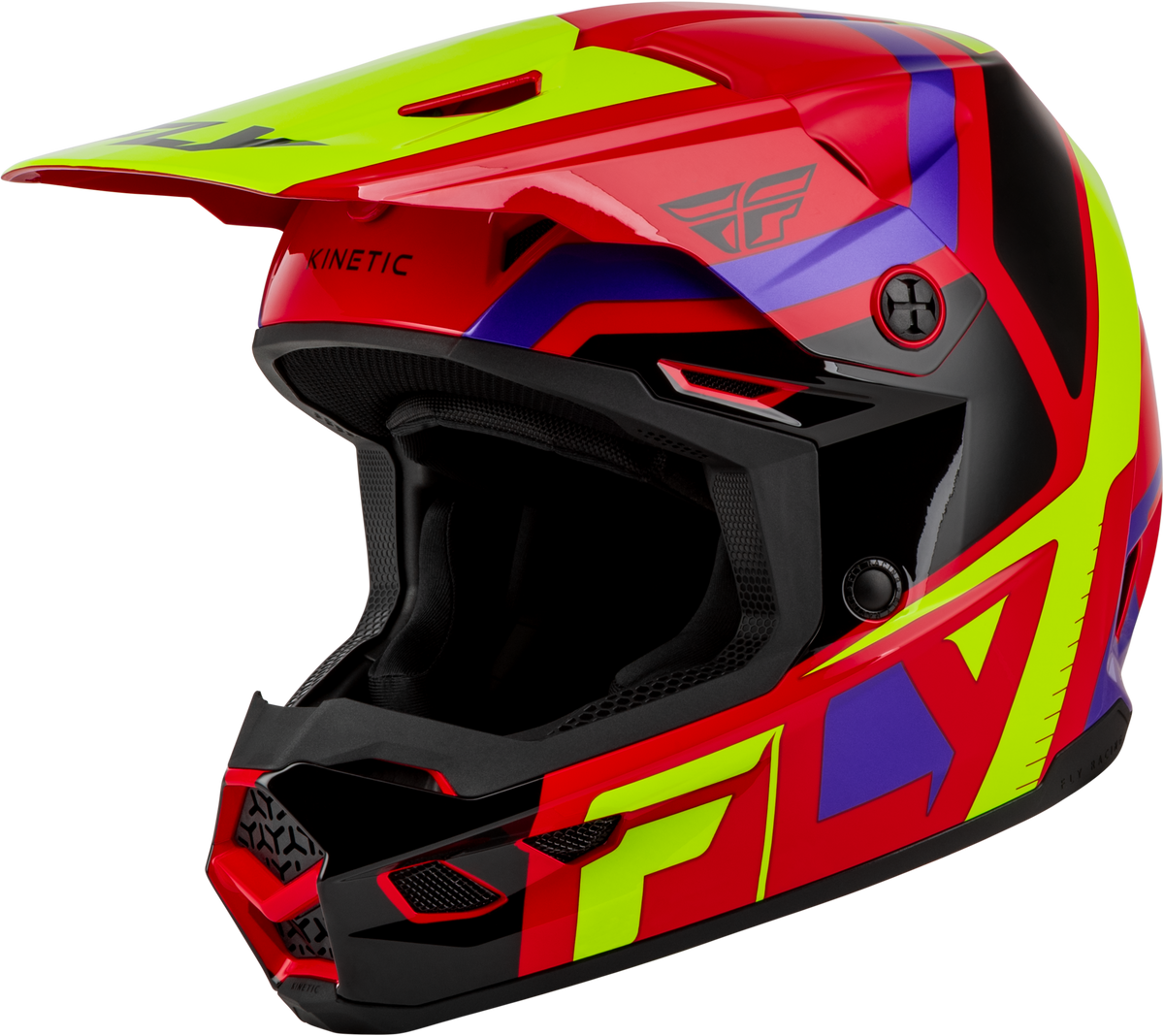 Youth Kinetic Scrap Helmet Red/Hi Vis/Purple/Black Ym