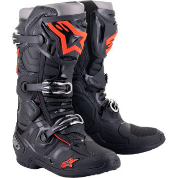 Alpinestars Tech 10 Motocross Boots - Black/Red Fluorescent